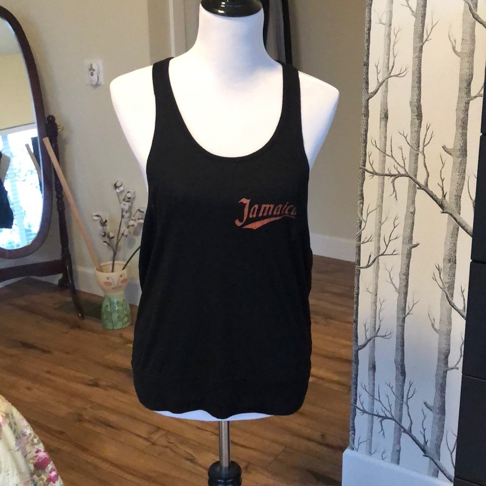 Black summer open back tank